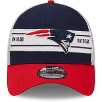 Casquette 39THIRTY à bandes New England Patriots pour homme Era bleu marine/rouge - flex