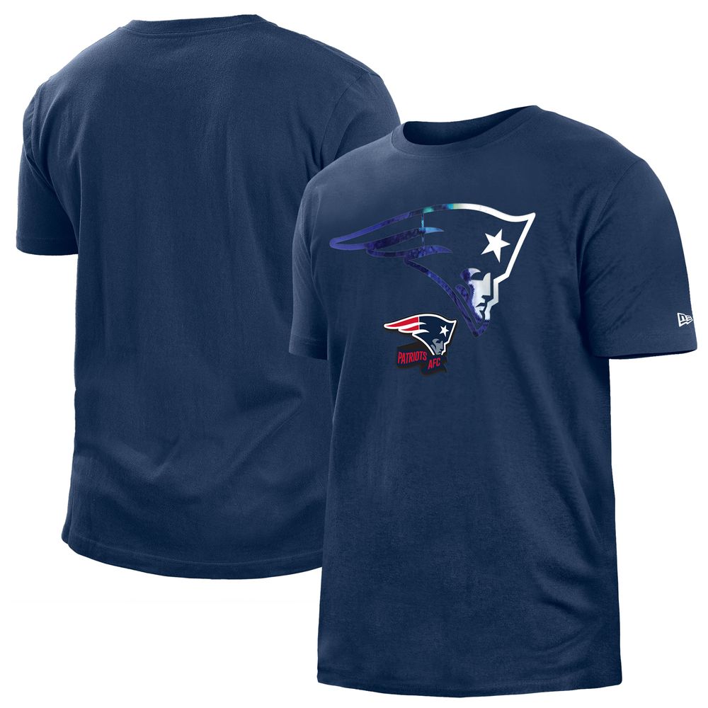 Men's New Era Navy England Patriots 2022 Sideline Ink Dye T-Shirt