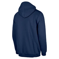 Sweat à capuche carreaux bleu marine New England Patriots 3rd Down de Era pour homme