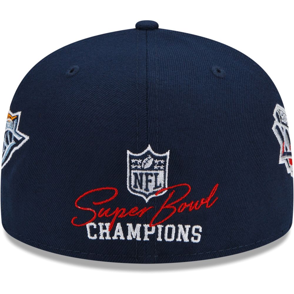 Men's New Era Navy England Patriots 6x Super Bowl Champions Count The Rings - Fitted Hat