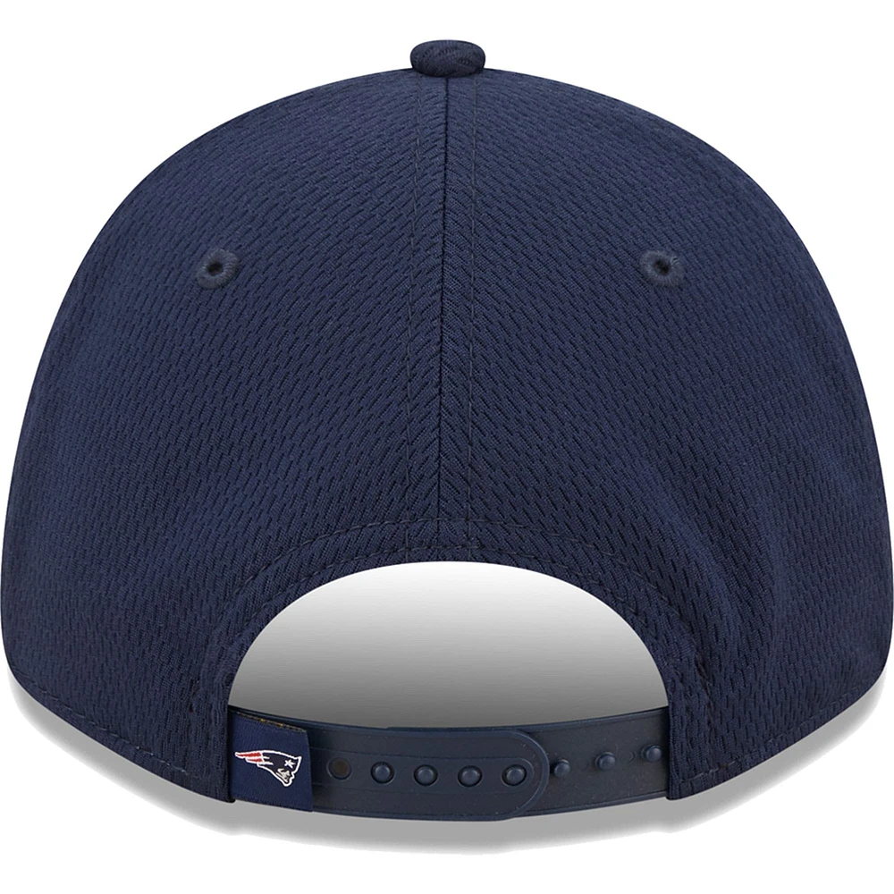 Men's New Era Navy New England Patriots A-Frame - 9FORTY Snapback Hat