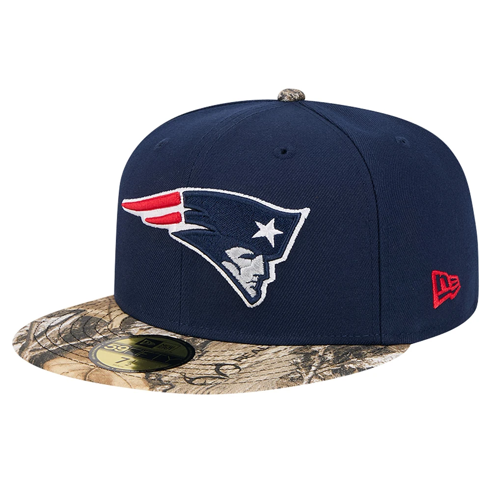 Casquette ajustée New Era 59FIFTY bleu marine England Patriots Active Two-Tone Camo pour homme