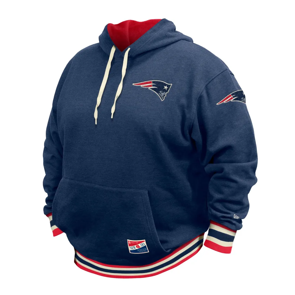 Chandail à capuchon Big & Tall NFL des Patriots de la Nouvelle-Angleterre New Era bleu marine pour homme