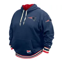 Chandail à capuchon Big & Tall NFL des Patriots de la Nouvelle-Angleterre New Era bleu marine pour homme