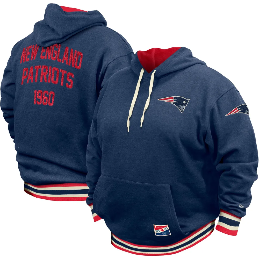 Chandail à capuchon Big & Tall NFL des Patriots de la Nouvelle-Angleterre New Era bleu marine pour homme