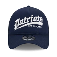 Men's New Era Navy New England Patriots Caliber Trucker 9FORTY Adjustable Hat