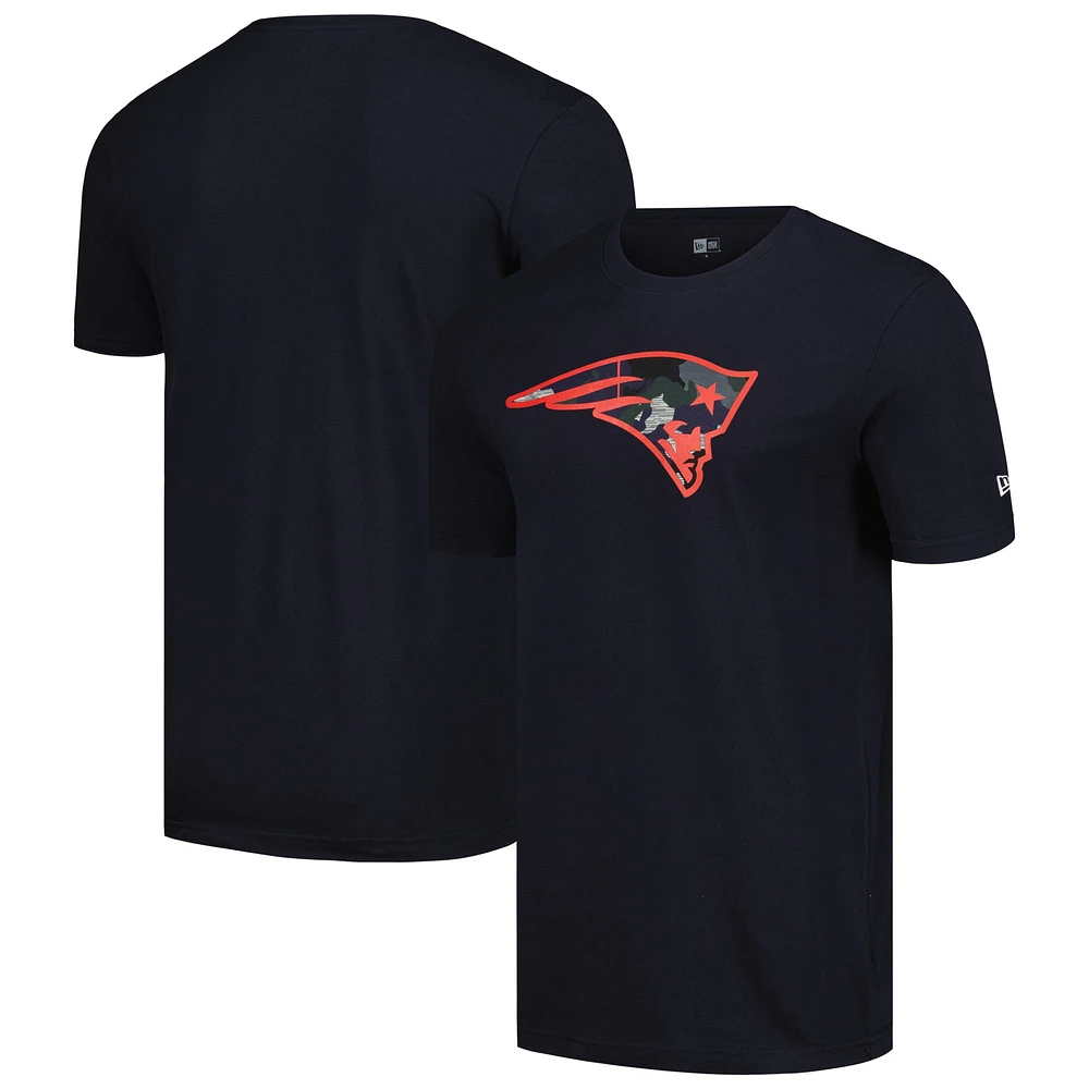 T-shirt bleu marine avec logo camouflage des New England Patriots Era pour hommes