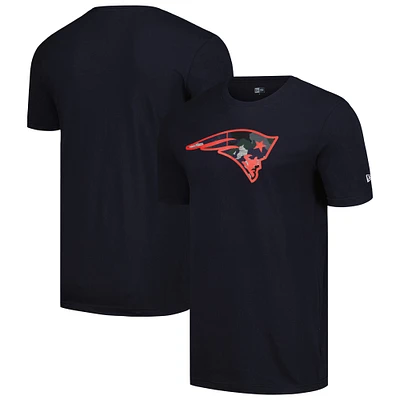 Men's New Era Navy England Patriots Camo Logo T-Shirt