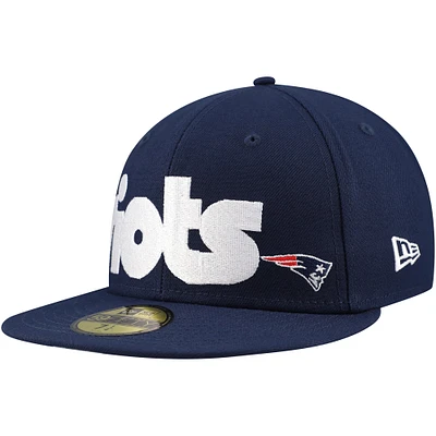 Casquette ajustée 59FIFTY à carreaux New Era England Patriots pour hommes, bleu marine