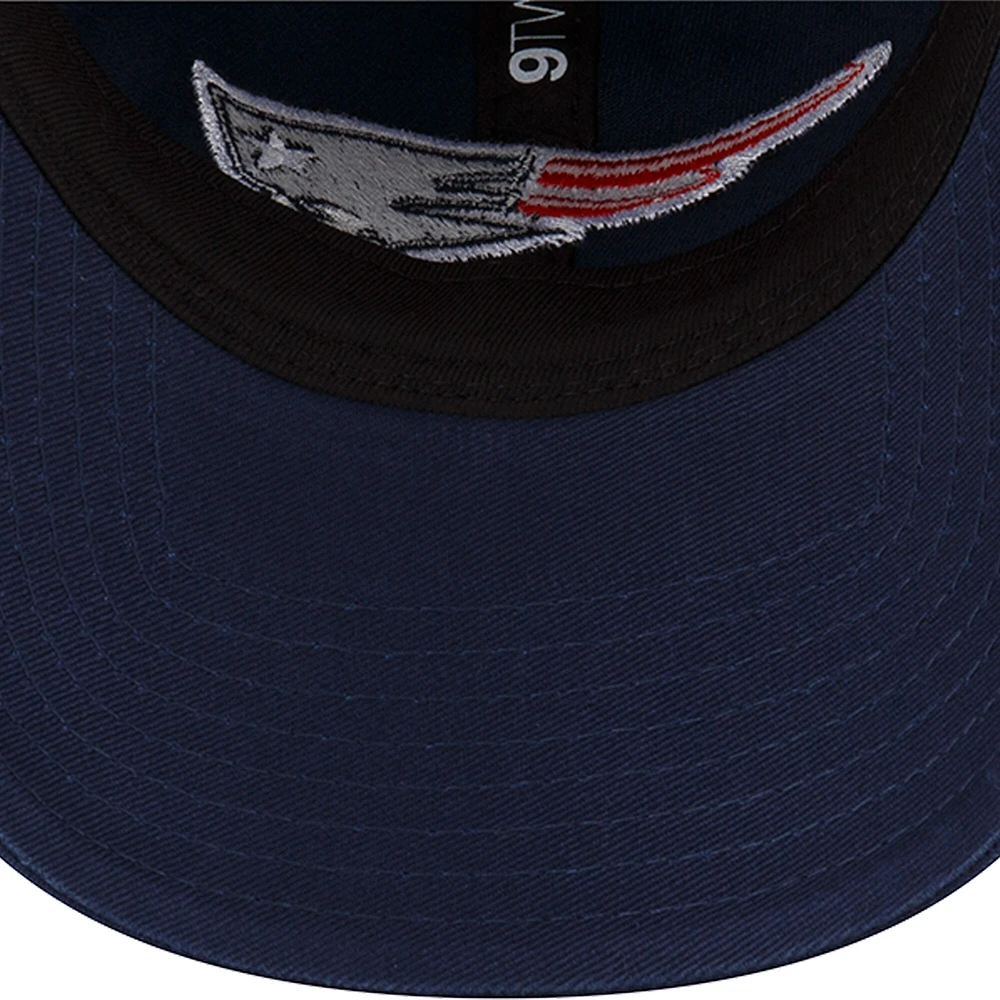 Casquette réglable bleu marine New Era Patriots Distinct 9TWENTY pour hommes