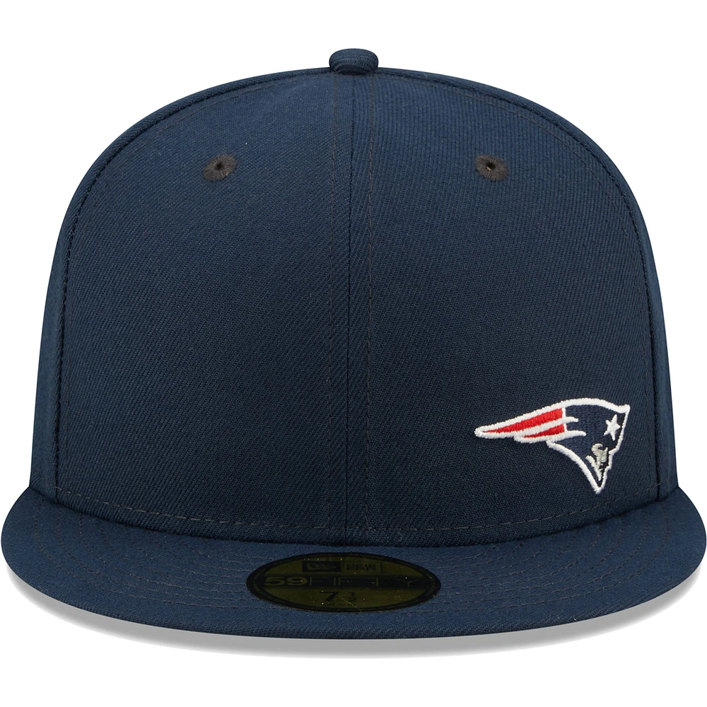 Casquette ajustée 59FIFTY Flawless des Patriots de la Nouvelle-Angleterre New Era bleu marine pour homme