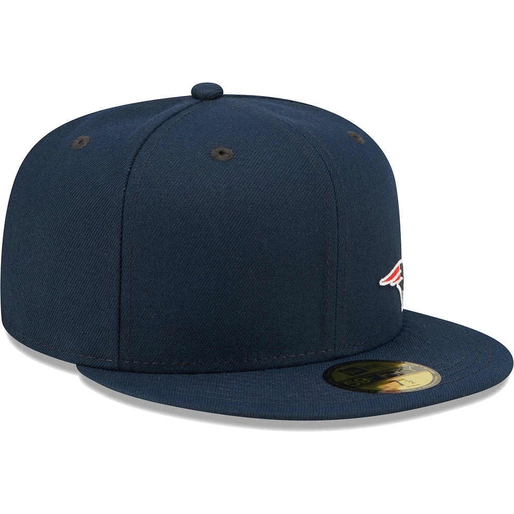 Casquette ajustée 59FIFTY Flawless des Patriots de la Nouvelle-Angleterre New Era bleu marine pour homme