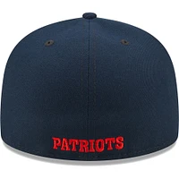 Casquette ajustée 59FIFTY Flawless des Patriots de la Nouvelle-Angleterre New Era bleu marine pour homme