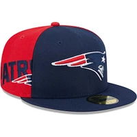 Casquette ajustée 59FIFTY New England Patriots Gameday Era pour hommes, bleu marine