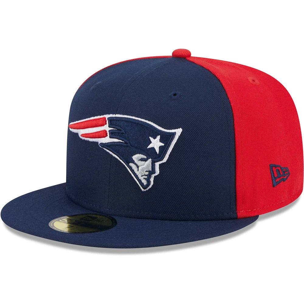 Casquette ajustée 59FIFTY New England Patriots Gameday Era pour hommes, bleu marine