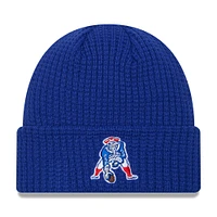 Bonnet en tricot à revers New Era New Era Patriots Historic Prime pour hommes, bleu marine