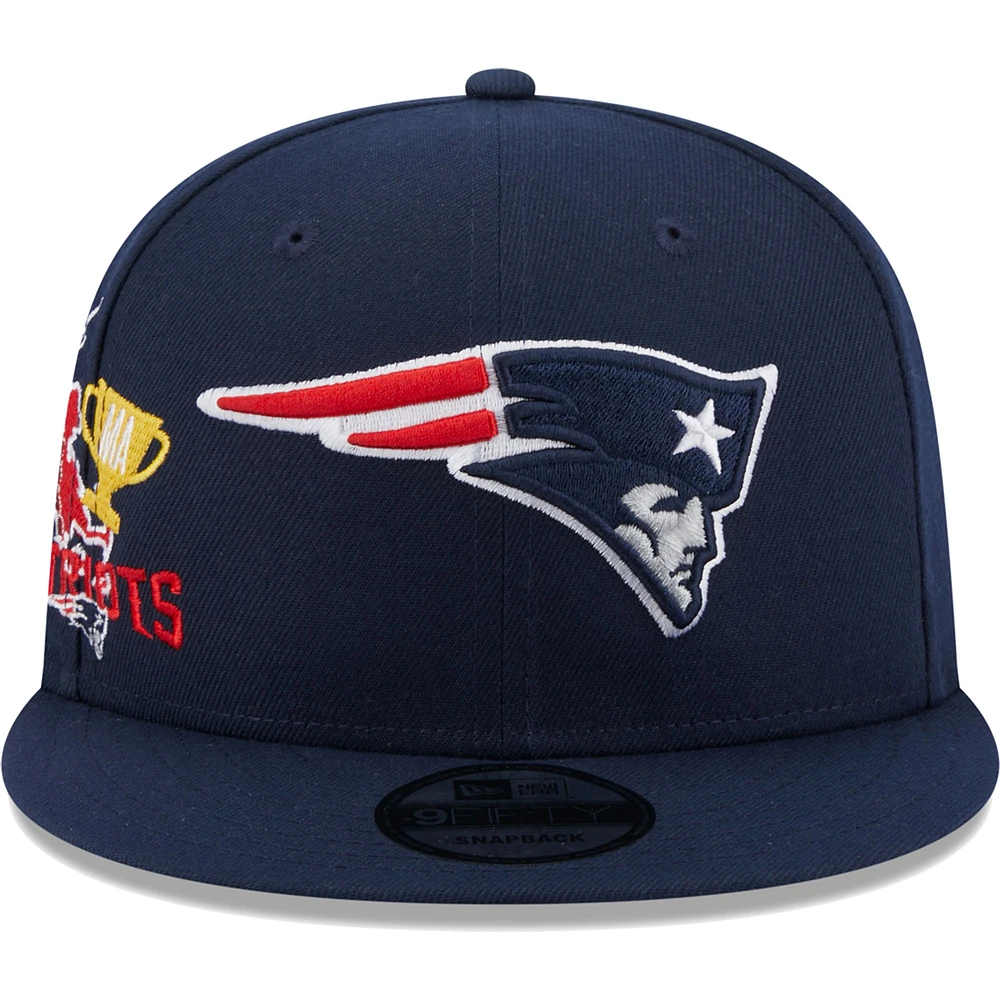 Men's New Era Navy New England Patriots Icon 9FIFTY Snapback Hat