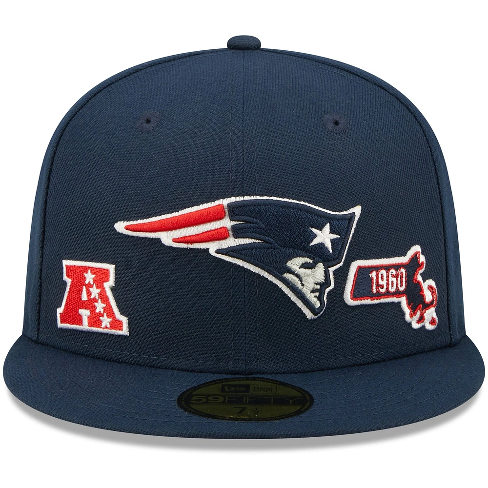 Men's New Era Navy England Patriots Identity 59FIFTY Fitted Hat