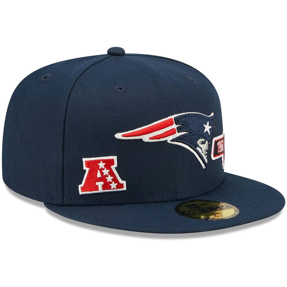 Men's New Era Navy England Patriots Identity 59FIFTY Fitted Hat