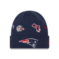 Men's New Era Navy New England Patriots Identity Cuffed Knit - Hat