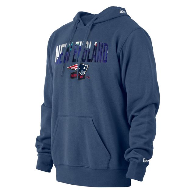 Sweat à capuche bleu marine New England Patriots Ink Dye Era pour homme