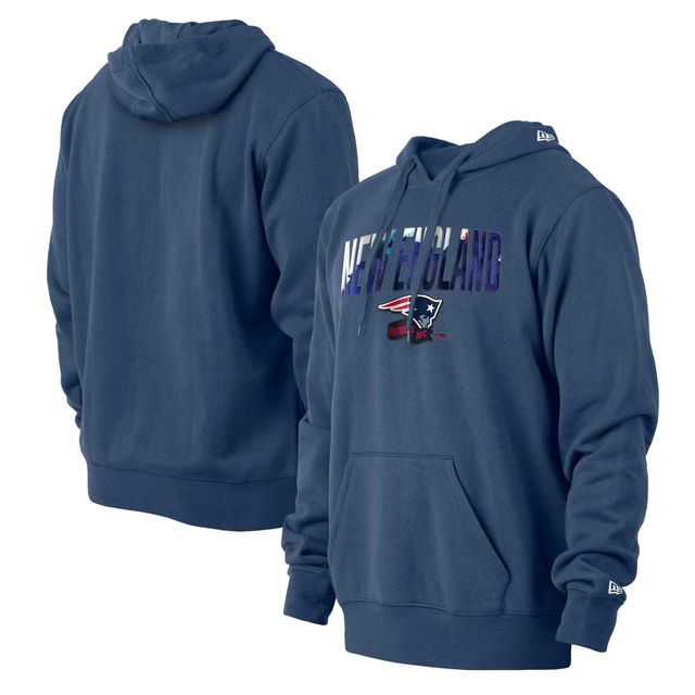 Sweat à capuche bleu marine New England Patriots Ink Dye Era pour homme