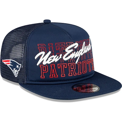 Men's New Era Navy New England Patriots  Instant Replay 9FIFTY Snapback Hat