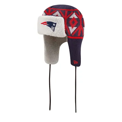 New England Patriots New Era  Knit Trapper Hat -  Navy