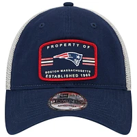 Men's New Era  Navy New England Patriots Property Trucker 9TWENTY Adjustable Hat