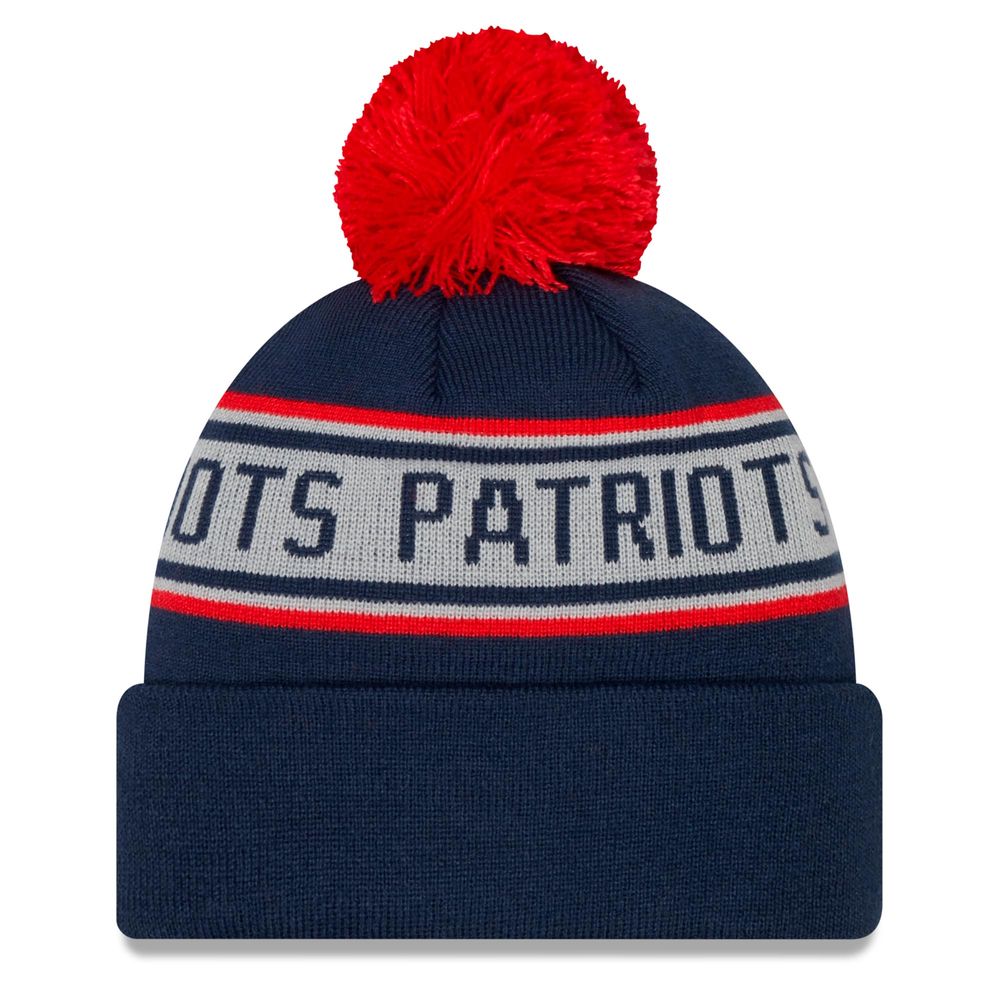 Men's New Era Navy New England Patriots Repeat - Cuffed Knit Hat with Pom