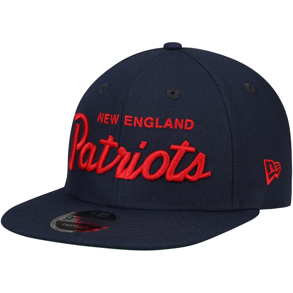 Lids New England Patriots New Era Script Original Fit 9FIFTY Snapback Hat -  Navy