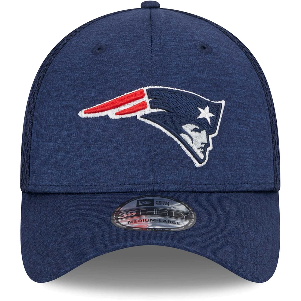 Casquette flexible 39THIRTY New England Patriots à rayures Era pour hommes, bleu marine