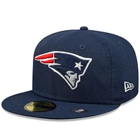 Men's New Era Navy England Patriots Super Bowl XXXVi Citrus Pop 59FIFTY Fitted Hat