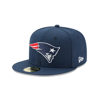 Men's New Era Navy England Patriots Team Logo Omaha 59FIFTY Fitted Hat