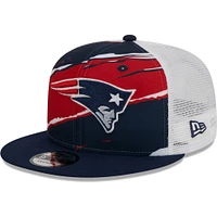 Men's New Era Navy New England Patriots  Tear Trucker 9FIFTY Snapback Hat