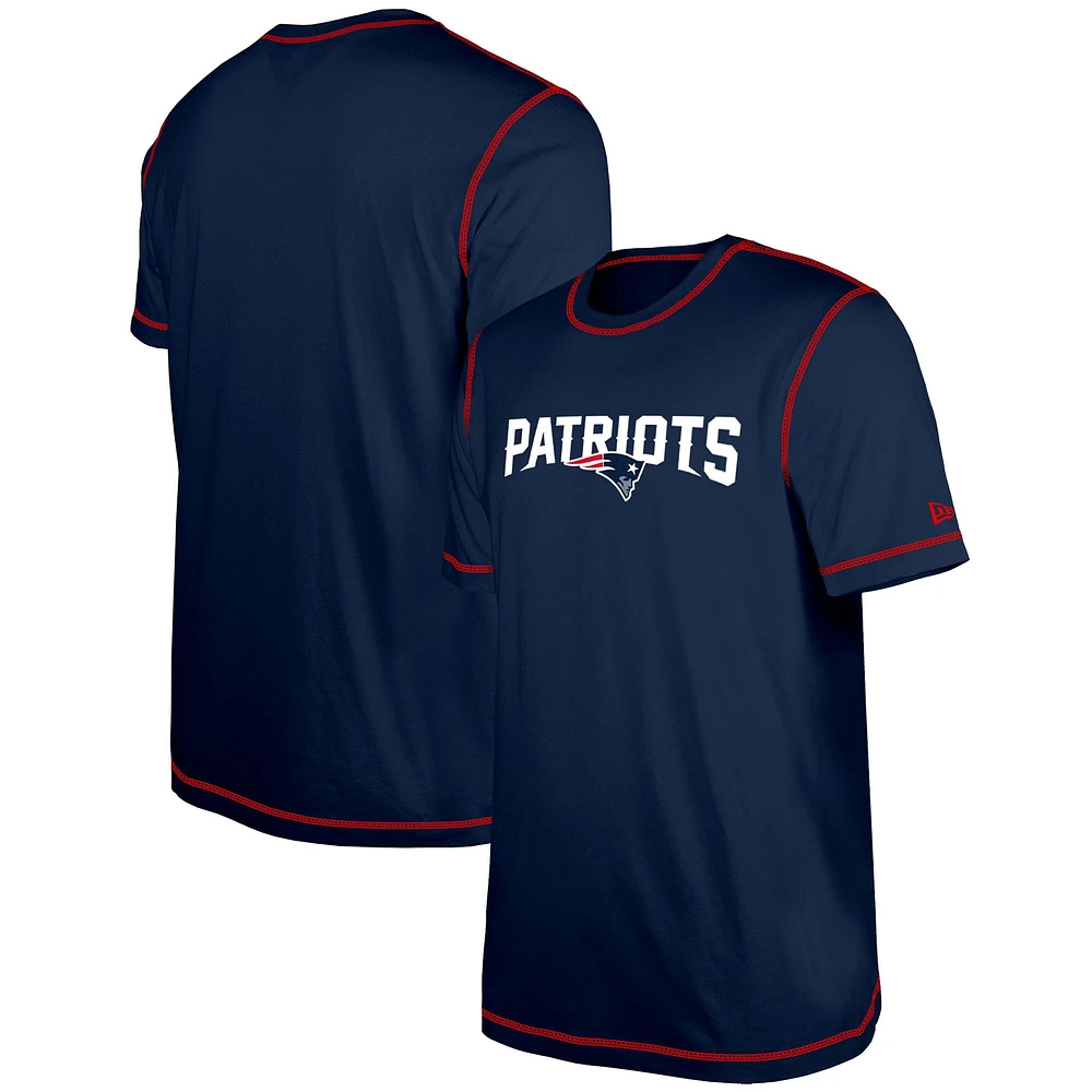 T-shirt pour homme New Era bleu marine England Patriots Third Down Puff Print