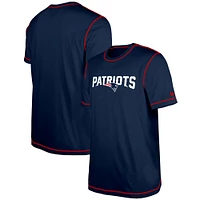 Men's New Era  Navy England Patriots Third Down Puff Print T-Shirt