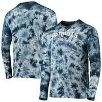 T-shirt à manches longues tie-dye bleu marine New England Patriots Era pour homme