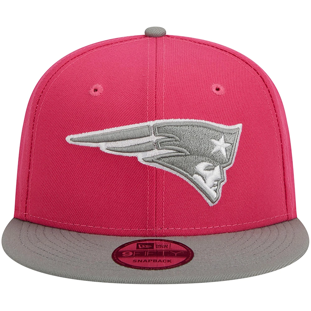 Casquette New Era Pink New England Patriots 2-Tone Color Pack 9FIFTY Snapback pour homme