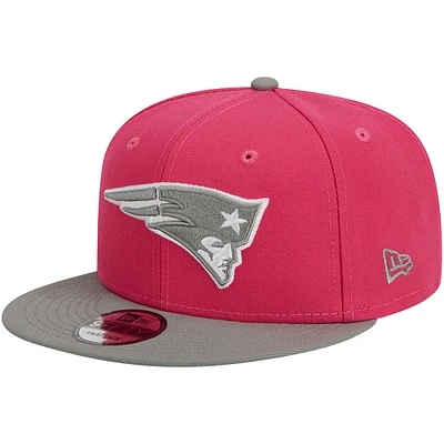 Casquette New Era Pink New England Patriots 2-Tone Color Pack 9FIFTY Snapback pour homme