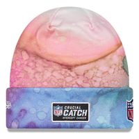 Men's New Era Pink New England Patriots 2022 NFL Crucial Catch - Cuffed Knit Hat