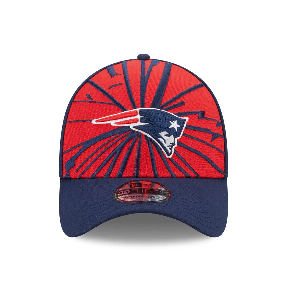 Casquette Flex Shattered 39THIRTY des Patriots de la Nouvelle-Angleterre New Era pour homme, rouge/bleu marine