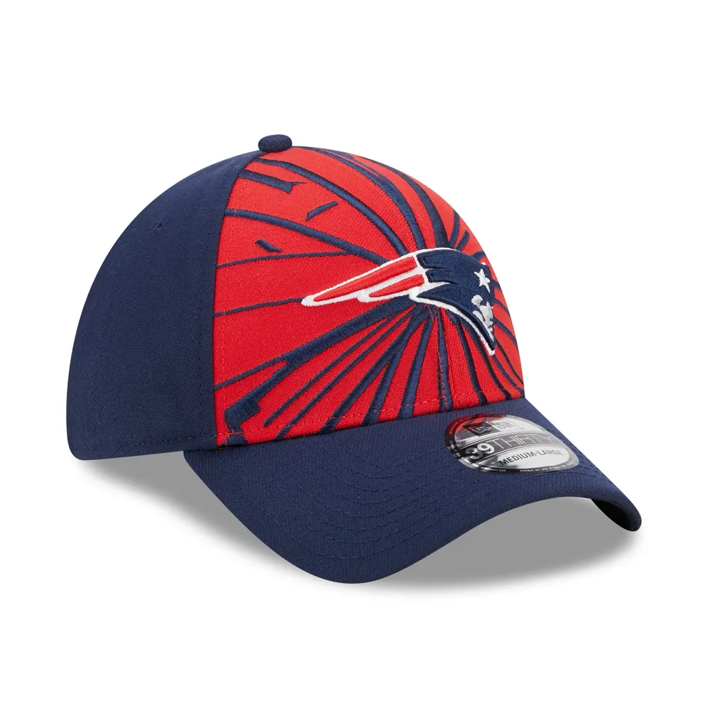 Casquette Flex Shattered 39THIRTY des Patriots de la Nouvelle-Angleterre New Era pour homme, rouge/bleu marine