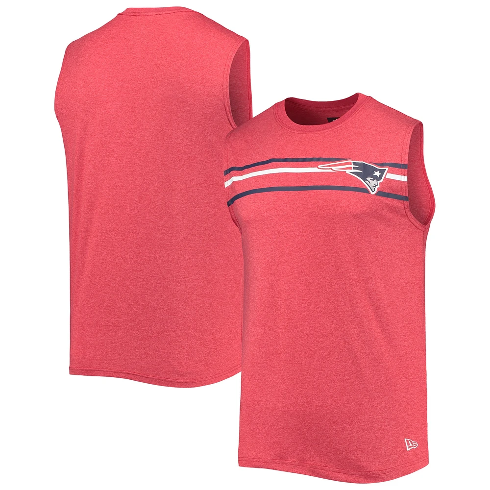 Men's New Era Red England Patriots Brushed Sleeveless Tank Top