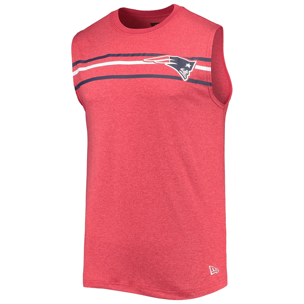 Men's New Era Red England Patriots Brushed Sleeveless Tank Top