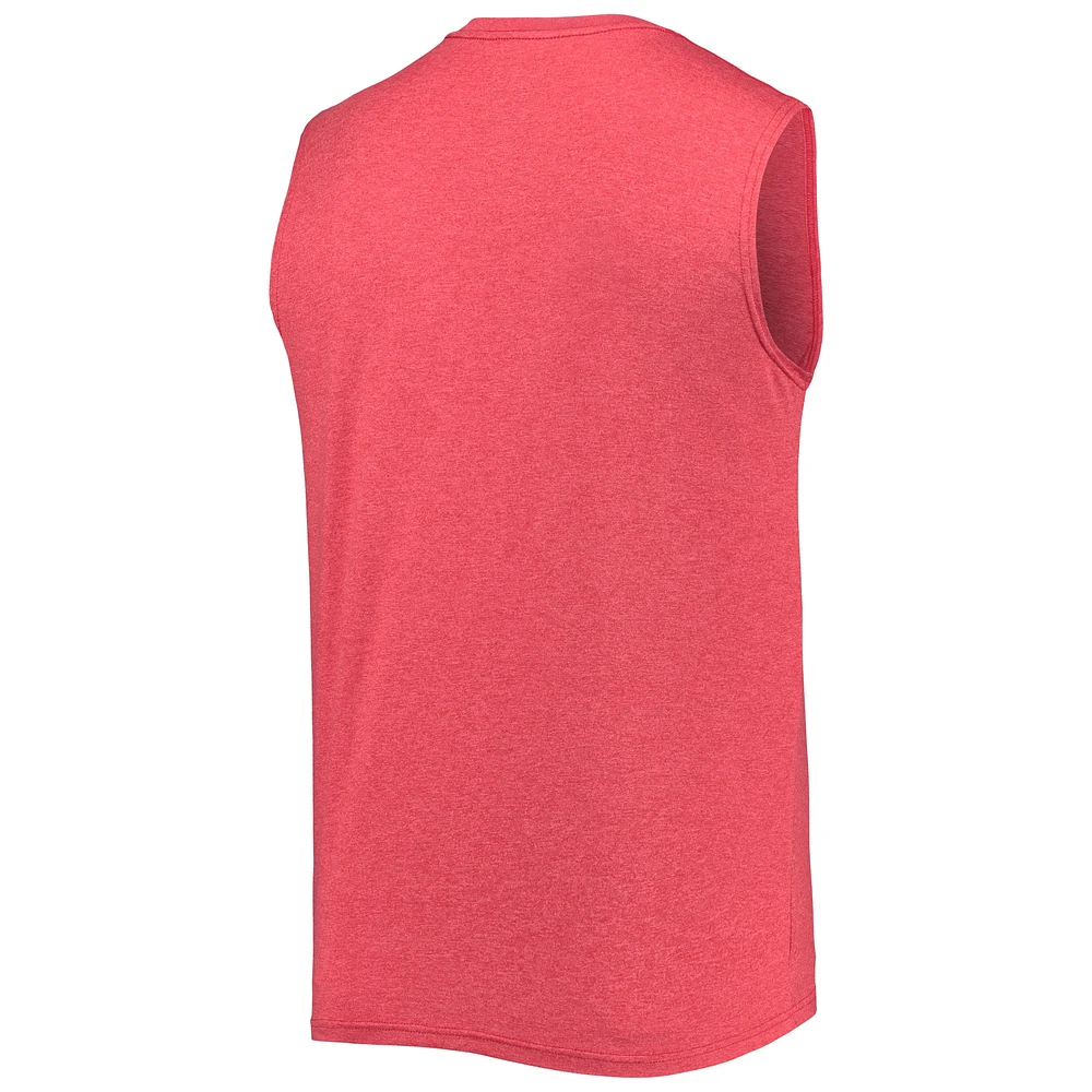 Men's New Era Red England Patriots Brushed Sleeveless Tank Top