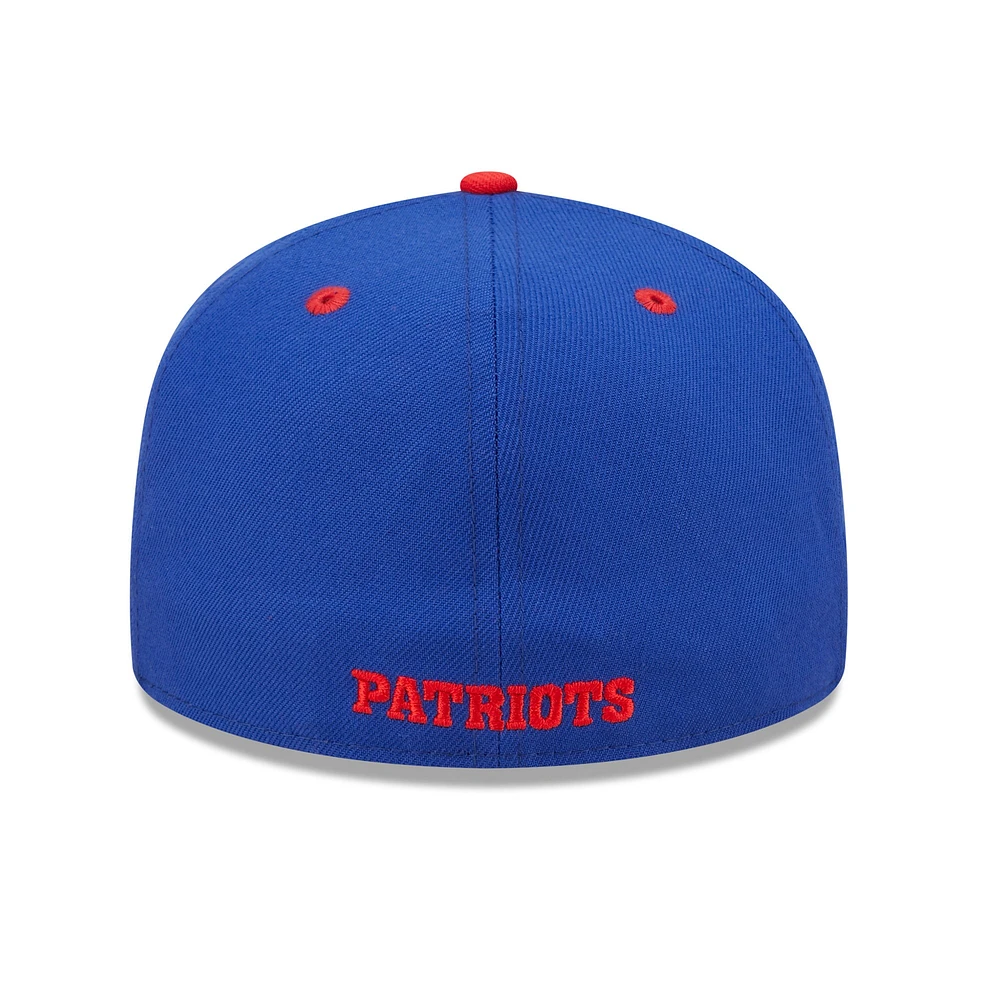 Casquette ajustée New Era Royal/ England Patriots Flipside 59FIFTY 2Tone pour homme