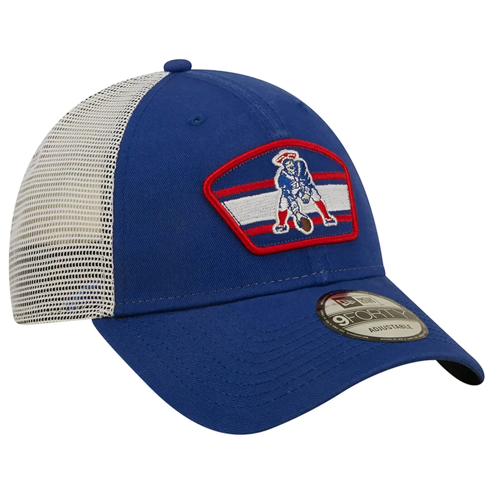 Casquette Trucker 9FORTY Snapback avec logo New England Patriots New Era Royal/Blanc pour homme