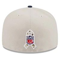 Men's New Era  Stone/Navy England Patriots 2023 Salute To Service 59FIFTY Fitted Hat