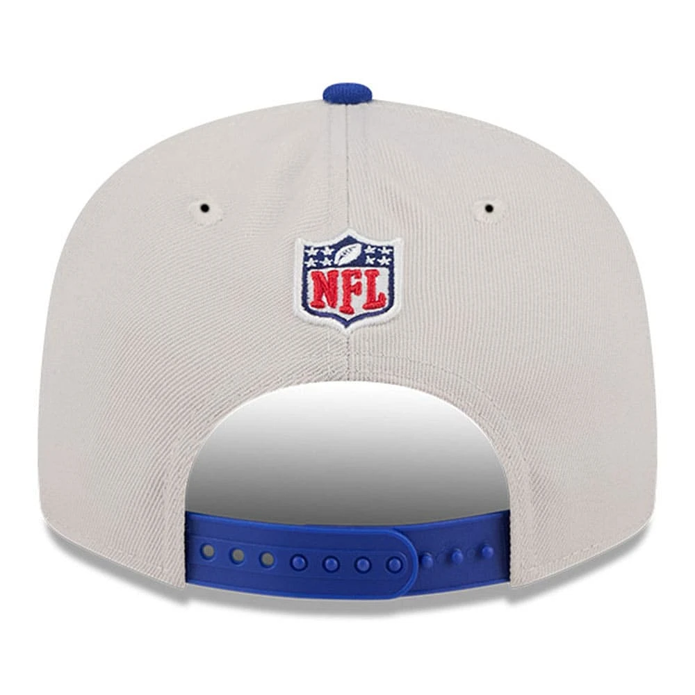 Men's New Era Stone/Royal New England Patriots 2024 Sideline Historic 9FIFTY Snapback Hat